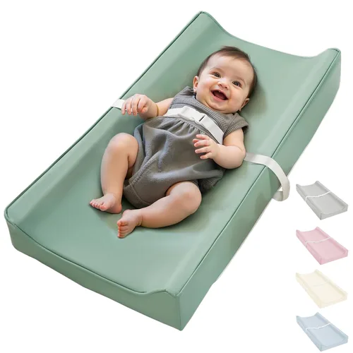 Vista 8 de Funda para Cambiador de Piel Vegana con Cremallera - 31" X 16" - Impermeable y Limpiable, Extra Gruesa y Portátil y Antideslizante Alfombrilla