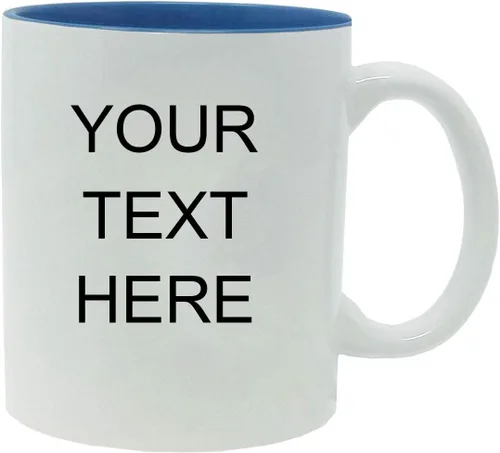 Vista 12 de Taza de café personalizada de cerámica blanca de 11 onzas, personalizable, color negro