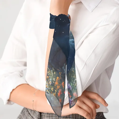 Vista 5 de Bufanda de seda para mujer, ligera, cuadrada, de satén, para el cabello, bufandas para el cuello para mujeres y niñas