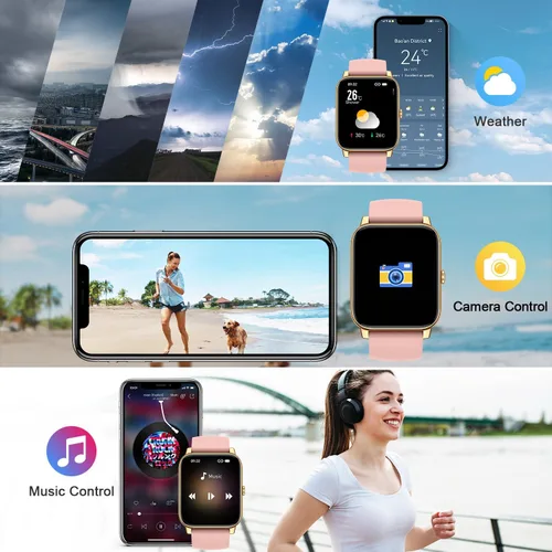 Vista 6 de Reloj inteligente para mujer con rastreador de ejercicios: relojes inteligentes para mujer, relojes digitales para hombre, marca/respuesta