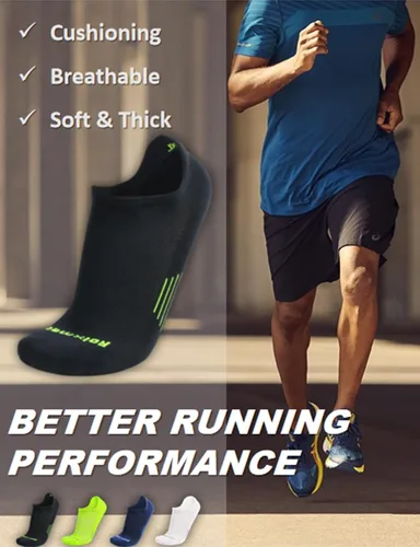 Vista 7 de Rolxmed Calcetines tobilleros deportivos de moda invisibles para entrenamiento, correr, ejercicio, rutina, mujeres y hombres (2 pares)