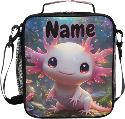 Vista 58 de Lonchera con patrón de cuadros blancos y negros, bolsa de almuerzo aislada, bolsa de preparación para niños, correa de hombro congelable a001