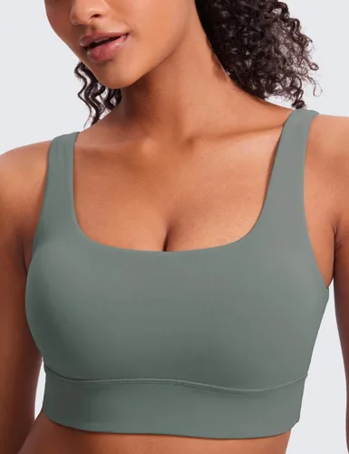 Vista 34 de CRZ YOGA Butterluxe - Brasier deportivo con espalda en U para mujer, cuello redondo, acolchado, de bajo impacto, para yoga, entrenamiento