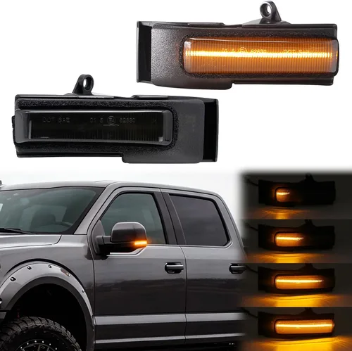 Vista 8 de Luces de Señal de Giro para Espejo Lateral Montaje LED Transparente F150 2009 2010 2011 2012 2013 2014/para Mark LT 2013 2014 para Raptor 2010-2014