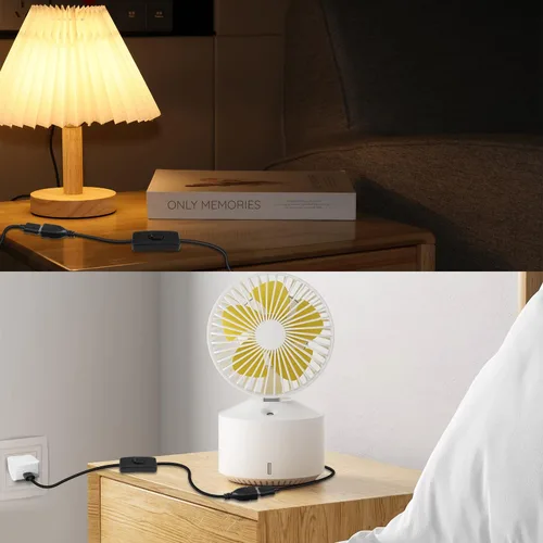 Vista 6 de Cable de extensión USB, 4 unidades, 5 V, macho a hembra, extensor con interruptor, adecuado para ventilador USB de 5 V, tira LED, lámpara