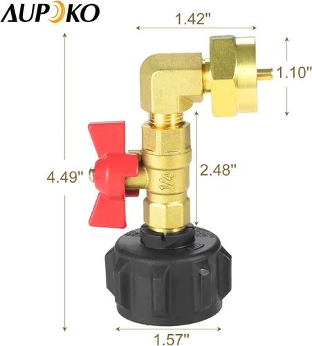 Vista 6 de Aupoko - Adaptador de recambio de propano, recarga botellas de 1 libra de tanque de 20 libras Fit QCC1 Propane Tank and 1 lb Throwaway Disposable