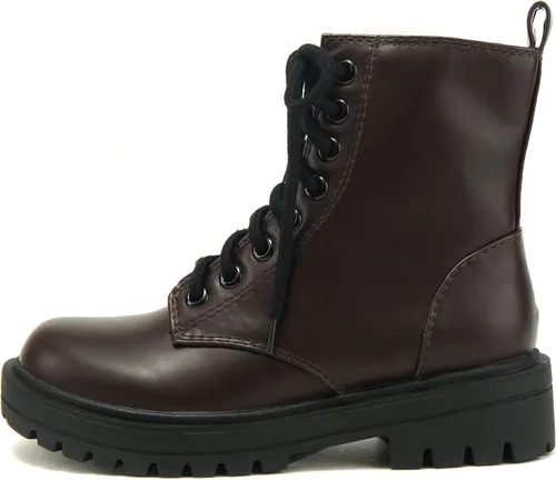 Vista 12 de SODA FIRM - Botines de combate con suela de lengüeta, cordones y cremallera lateral