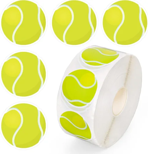 Vista 10 de Whaline 1000 calcomanías de béisbol, rollo de pelota deportiva, calcomanías de papel autoadhesivas redondas decorativas para cumpleaños, escuela