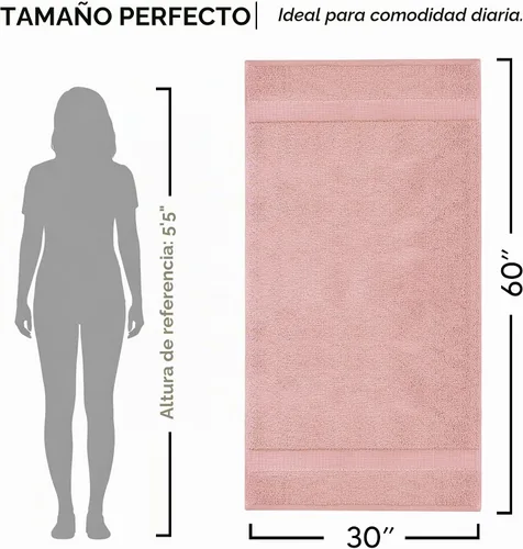 Vista 5 de Chakir Turkish Linens Toallas turcas de alta calidad 100% algodón para baño, toallas de baño grandes de 30 x 60 pulgadas (4 piezas, rosa)