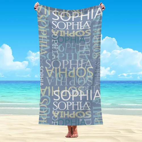 Vista 51 de Interestprint Toalla de piscina con nombre personalizado para niños, adultos y hombres, toalla de playa naranja personalizada con número