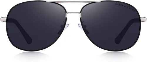 Vista 3 de MERRYS - Gafas de sol piloto estilo clásico polarizadas - UV 400 con funda 60MM 8285