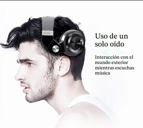 Vista 2 de Bluedio Auriculares Bluetooth sobre la oreja, ligeros, giratorios, plegables, inalámbricos, con micro 40 horas de tiempo de música con ranura