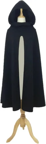 Vista 3 de Futurino - Poncho estilo capa con capucha para mujer, gótico, frontal abierto, chaqueta, ropa para exterior, L