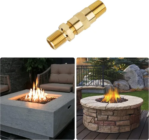 Vista 7 de Skyflame Válvula mezcladora de aire para fogata de gas propano LP 1/2", latón sólido, capacidad máxima de 90K BTU