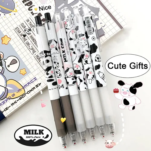 Vista 6 de Lindos bolígrafos kawaii de tinta negra de 0.020 in, punta fina, bolígrafo de escritura suave para suministros escolares de oficina, regalos