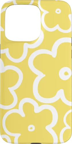 Vista 28 de iPhone 16 Cute Flower Pattern Wildflower Lemon Yellow and White Floral Case