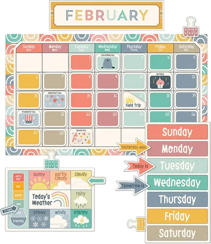 Vista 16 de Carson Dellosa Creatively Inspired - Juego de 118 piezas para calendario de aula, cabeceras mensuales, cumpleaños, cubiertas de números, estaciones