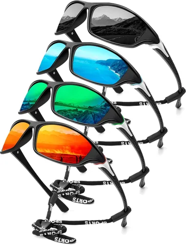 Vista 38 de KALIYADI 4 Pack Polarized Sunglasses-Men Sports Sun-glasses: Mens Sunglasses UV Protection for Fishing Driving Cycling