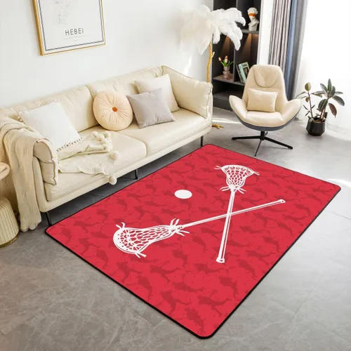 Vista 17 de Alfombra de rugby de 4 x 5 pies para sala de estar, para dormitorio, niños, niñas, mujeres, hombres, azul, para comer dormir, fútbol, decoración