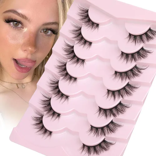 Vista 8 de Wispy Half Lashes Strips Cat Eye False Eyelashes Natural Corner Lashes