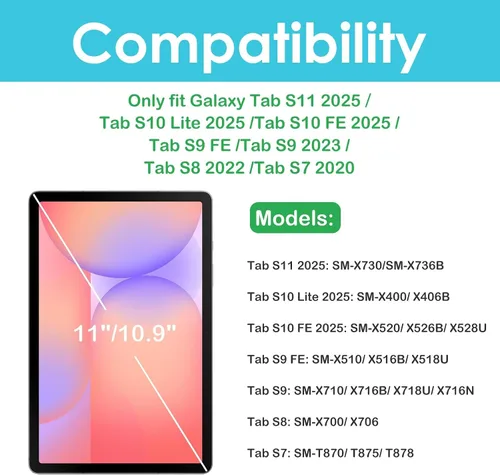 Vista 2 de ProCase 1 protector de pantalla para tablet Galaxy Tab S11 / S10 Lite/S10 FE / S9 FE / S9 / S8 / S7 (11 y 10.9 pulgadas), protector de película