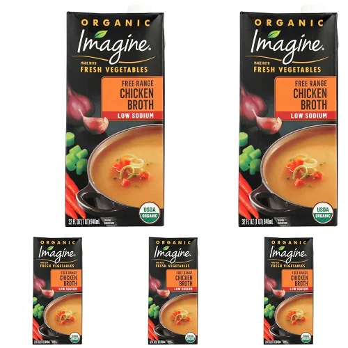 Vista 8 de Imagine Caldo de pollo de corral libre, orgánico, bajo en sodio, 32 onzas