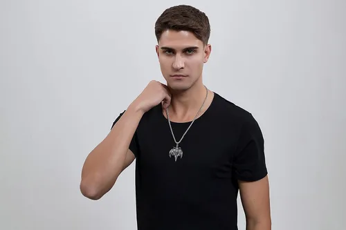 Vista 23 de YAMI Collar de alas angulares para hombre, ángel de la guarda, dragón, cuervo, pulpo, collar de anime, collar de acero inoxidable 316