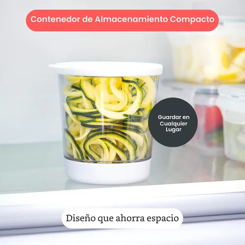 Vista 6 de Fullstar - Espiralizador y cortador de verduras con cuchillas de acero inoxidable afiladas, espiralizador para fideos de verduras, espiralizador
