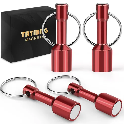 Vista 11 de TRYMAG N52 - Imanes de Llavero para Probar Latón, Paquete de 2 Llaveros de Bolsillo de Neodimio Negro para Bolso con Fuerte Magnético de Tierras