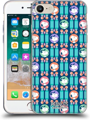 Vista 149 de Head Case Designs Snoopy Deco Dreams - Funda de gel suave con licencia oficial de Peanuts Blue Pattern compatible con Apple iPhone 7 Plus/iPhone 8