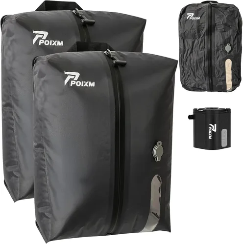 Vista 10 de Bolsas de vacío POIXM para viajes con bomba, bolsa ahorradora de espacio reutilizable, cubos de embalaje al vacío impermeables IP67 para maletas