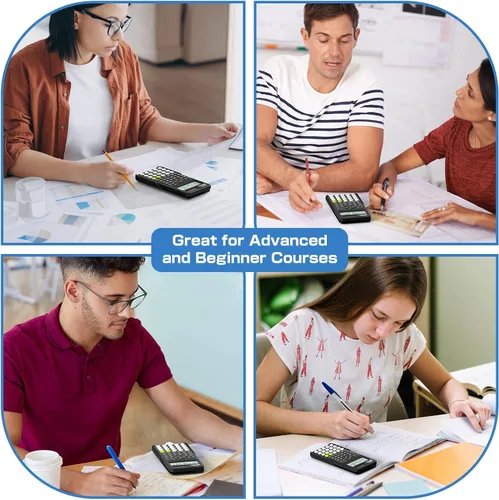 Vista 6 de Calculadora científica para estudiantes, Calculadora 991 MS para suministros de escuela secundaria y preparatoria con cubierta (negra)
