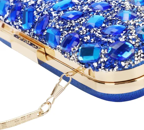 Vista 3 de Bolso de mano de lentejuelas brillantes con diamantes de imitación para mujer, bolso de mano de noche, bolso de hombro para boda, fiesta, baile