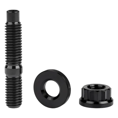 Vista 4 de Tornillo de titanio M8 M10x45 54 55 2.559 in paso 1.25 Kit de pernos de escape automotriz Kit tornillos, tuercas y arandelas Kit de 4 piezas