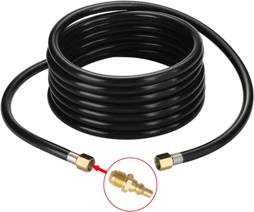Vista 2 de MENSI Enchufe de conexión rápida de 3/8 "macho Flare X 1/4" para manguera de extensión de propano para manguera de extensión de propano RV
