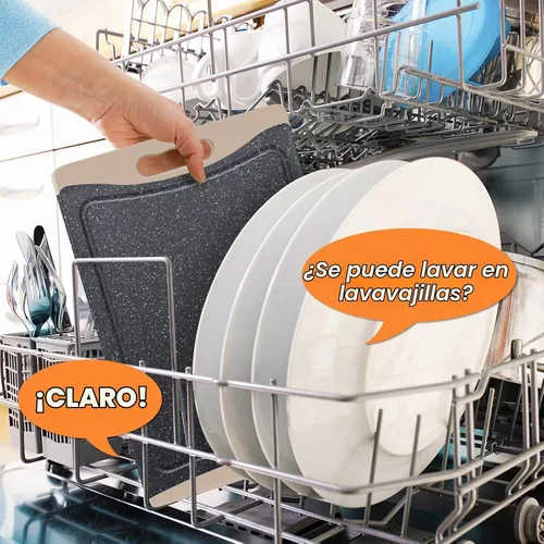 Vista 6 de Tablas de cortar extra grandes, tablas de cortar de plástico para cocina (juego de 3) tabla de cortar para lavavajillas con ranuras para jugos, asas