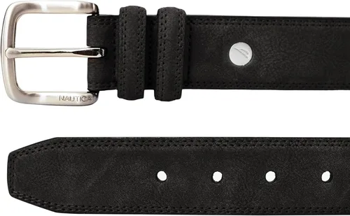 Vista 2 de Nautica Cinturón de cuero para hombre con hebilla de metal