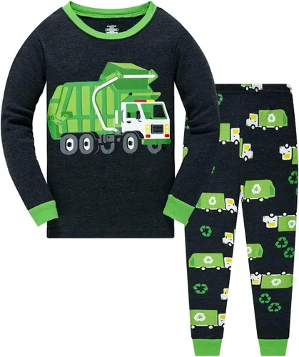 Vista 17 de Pijamas para Niños Pequeños, Conjunto de Ropa para Niños Pequeños, Ropa de Dormir de Planeta y Tren, Manga Larga, 100% Algodón, 2 Piezas, Pijamas
