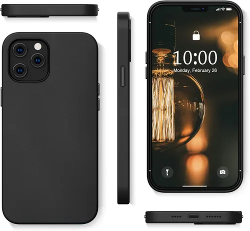Vista 3 de SURPHY Funda diseñada para iPhone 12 Pro Max de 6.7 pulgadas, piel sintética de alta calidad (con botones metálicos y forro de microfibra)