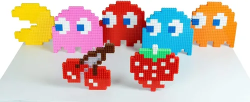 Vista 3 de Strictly Briks Pac-Man & BANDAI NAMCO Entertainment Inc Pac-Man Strawberry Item - 91 piezas 3D Briks 2D Build
