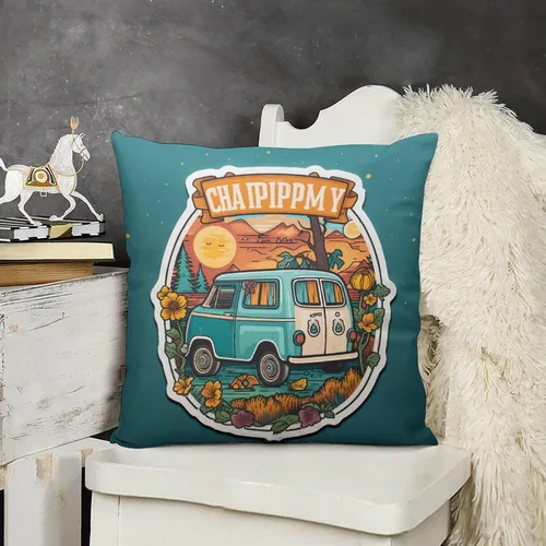 Vista 9 de Fundas de almohada estilo campista con diseño de casa rural, estilo campista, estilo vintage, cuadrada, para sofá, sala de estar, dormitorio