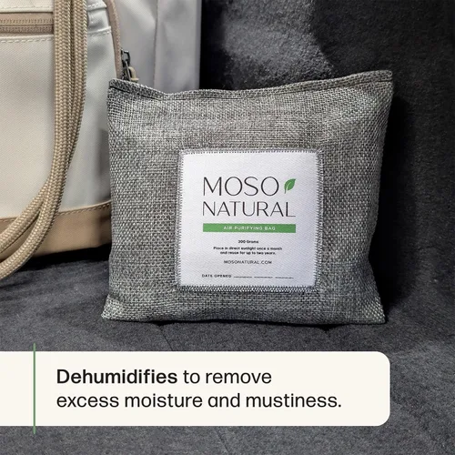 Vista 4 de Moso Natural Ambientador y desodorante para automóvil, absorbente de olores de carbón de bambú de larga duración, eliminador de olores no tóxico