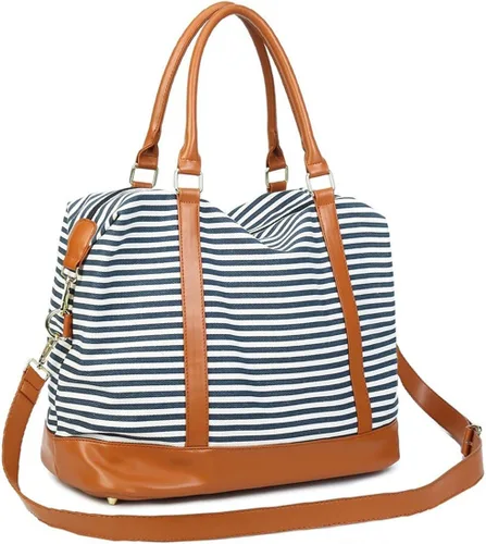 Vista 45 de BLUBOON Bolsas de viaje con cremallera, bolsa de lona para mujer, bolsa de fin de semana para mujer, bolsa de lona para llevar en la bolsa de lona