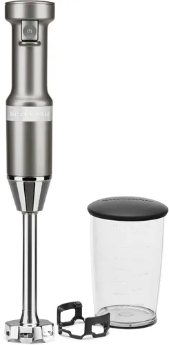 Vista 2 de KitchenAid Batidora de mano con cable de velocidad variable KHBV53, contorno plateado (paquete de 2)