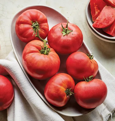 Vista 10 de Burpee 'Big Rainbow' Heirloom, Tomate Grande Beefsteak para Rebanar, 100 Semillas Sin OGM