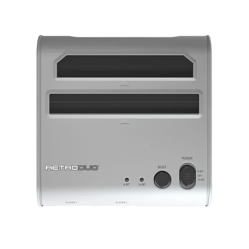 Vista 5 de Retro-Bit Retro Duo 2 in 1 Console System - for Original NESSNES Super Nintendo Games - SilverBlack