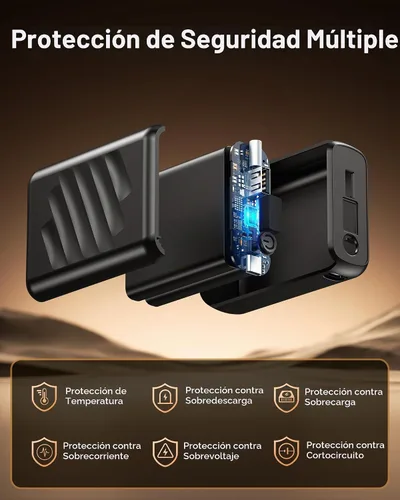 Vista 6 de Chaleco calefactable de 7.4V 20000mAh, batería compatible con ORORO, batería para chaleco térmico con LED, batería recargable para Weamest