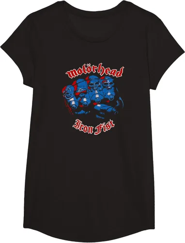 Vista 3 de Motörhead - Camiseta Iron Fist Red Blue Skulls, Negro, S
