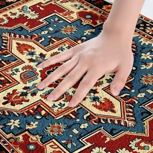 Vista 4 de Erosebridal Alfombras de baño vintage art decó, alfombra de baño antideslizante con medallón oriental rojo, 16 x 24 pulgadas, estilo bohemio, turco