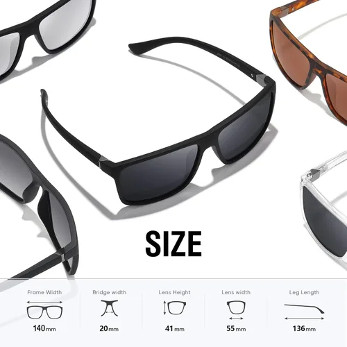 Vista 3 de KWHZXGYY Gafas de sol polarizadas para hombre y mujer, color negro, retro, protección UV400 para conducir, pescar, para hombre y mujer